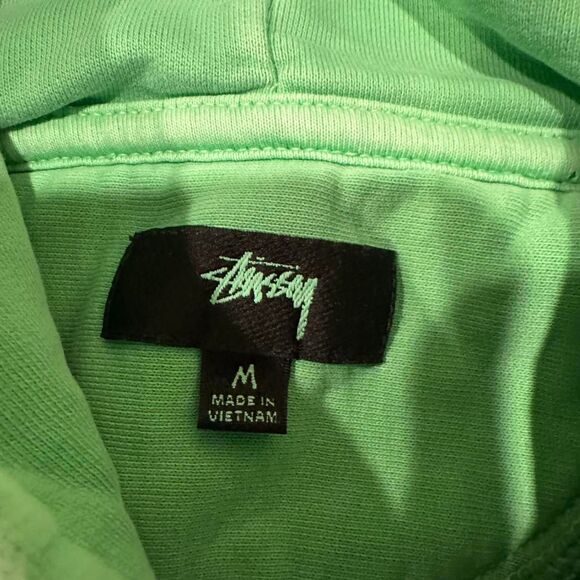 Stüssy green pigment dyed fleece hoodie - Picture 2 of 8